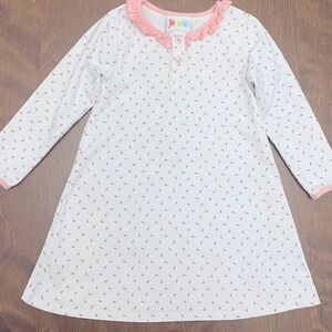 Jelly Beans Pink and White Nightgown with Sweet Collar